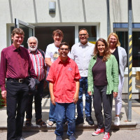 Heike Heubach (2. v.r.) mit Vertretern von Regens Wagner und Vertretern der Buchloer SPD (Christian Schultz und Peter Hack, 1. und 2. v.l.)